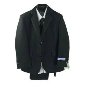 Art Hoffman Boys Tuxedo Suit Black 5 Pieces Jacket Vest Pants Tie Shirt Size 4